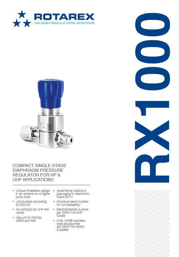 RX1000 Compact UHP Pressure Regulator